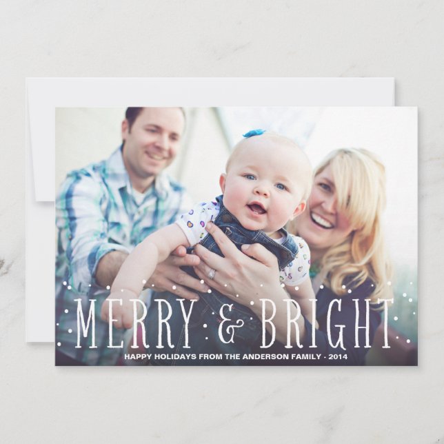 MERRY & BRIGHT SNOWFALL | CARTE PHOTO de vacances (Devant)