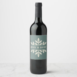 Merry & Bright Snowflake Weinlabel | Blauer Spruce Weinetikett