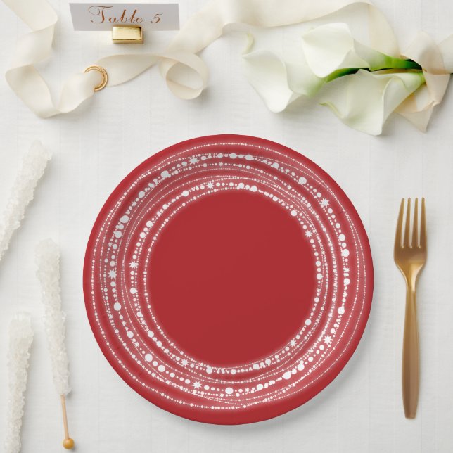 Merry & Bright Sparklights Chic Holiday Party Pappteller (Hochzeit)