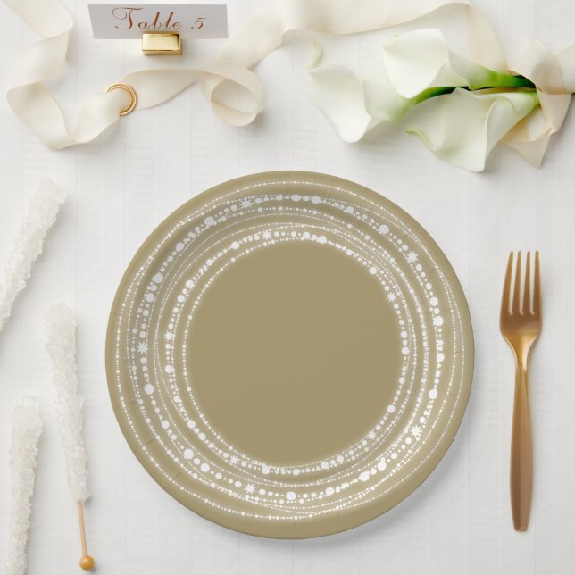 Merry & Bright Sparklights Chic Holiday Party Pappteller (Hochzeit)