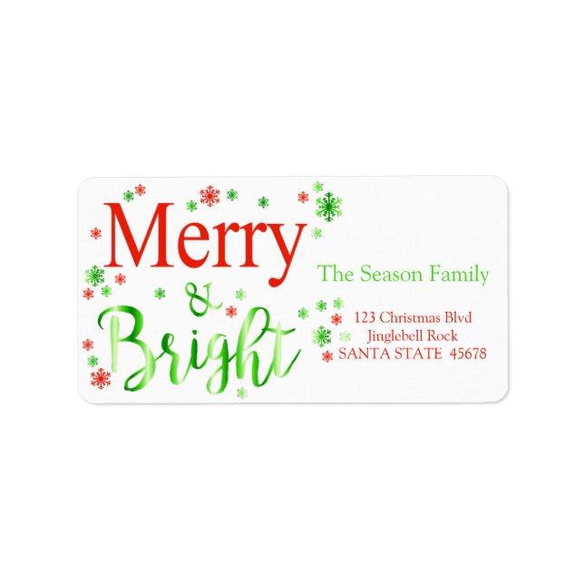 Merry & Bright Sterne Ferienlabel Adressaufkleber (Vorne)