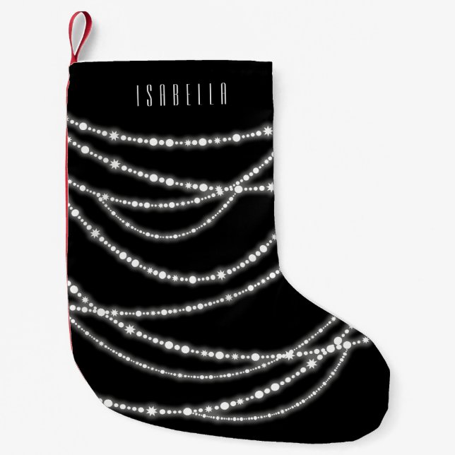 Merry & Bright Stilvolle Draping Sparkling Lights Kleiner Weihnachtsstrumpf (Vorderseite)