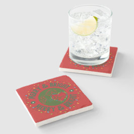 Merry & Bright Stone Coaster Steinuntersetzer