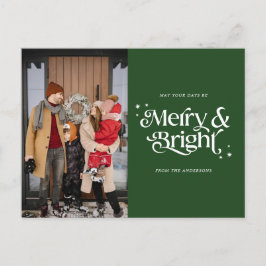 Merry & Bright Typografy Foto Weihnachten