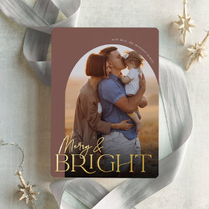 Merry & Bright Vertikal Foto Arch Folien Feiertagskarte