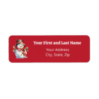 "Merry & Bright" Vintage Snowman-Rücksendeadresse