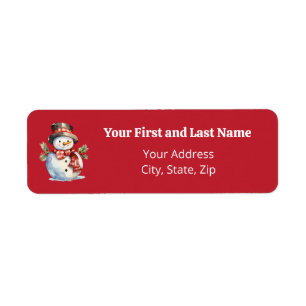 "Merry & Bright" Vintage Snowman-Rücksendeadresse
