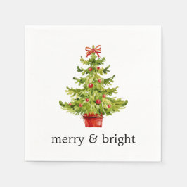 Merry & Bright Wasserfarbe Weihnachtsbaumpapier Serviette