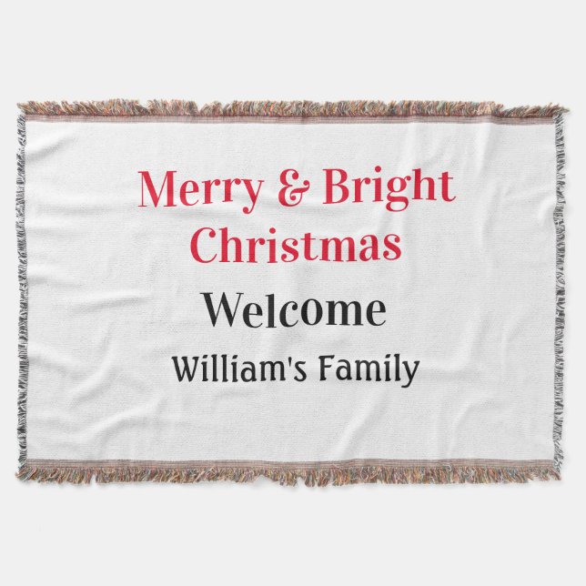 Merry Bright Weihnachten fügen Familiennamen Freud Decke (Vorderseite)