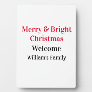 Merry Bright Weihnachten fügen Familiennamen Freud Fotoplatte