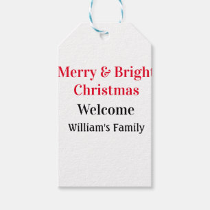 Merry Bright Weihnachten fügen Familiennamen Freud Geschenkanhänger