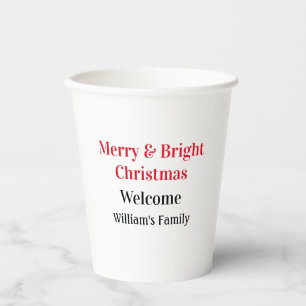 Merry Bright Weihnachten fügen Familiennamen Freud Pappbecher