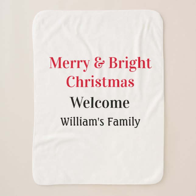 Merry Bright Weihnachten fügen Familiennamen Freud Sherpadecke (Vorderseite)
