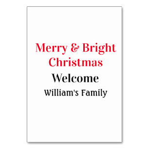 Merry Bright Weihnachten fügen Familiennamen Freud Tischnummer