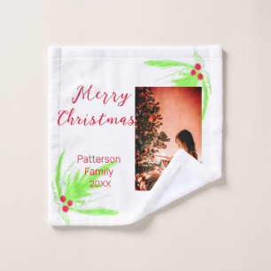 Merry Bright Weihnachten fügen Familiennamen Freud Waschlappen