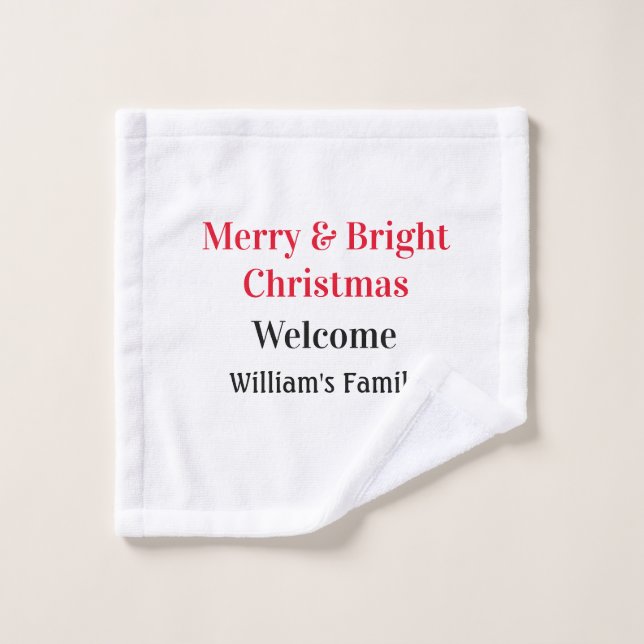 Merry Bright Weihnachten fügen Familiennamen Freud Waschlappen (Waschlappen)