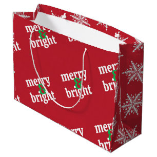 "Merry & Bright" Weihnachten Große Geschenktüte