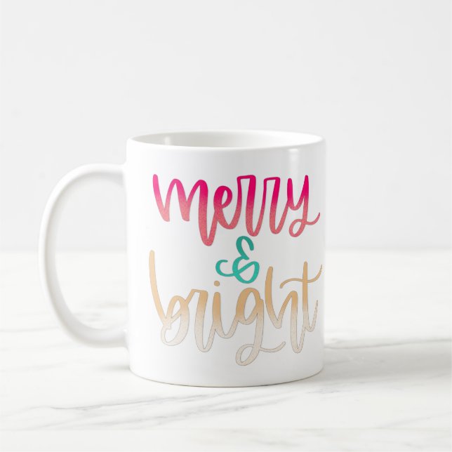 Merry & Bright Weihnachten Tasse (Links)