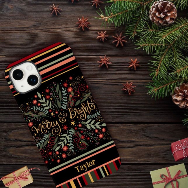 Merry Bright Weihnachts Festivals Name Case-Mate iPhone 14 Plus Hülle (Von Creator hochgeladen)