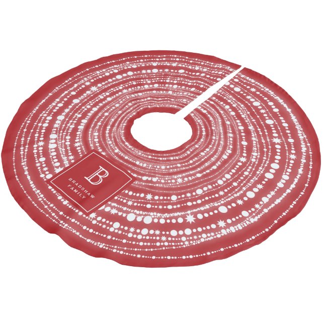 Merry & Bright Weihnachts-Funkelleuchten Monogramm Polyester Weihnachtsbaumdecke (Schrägansicht)