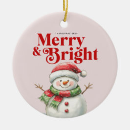 Merry & Bright Weihnachtsdekoration Keramik Ornament