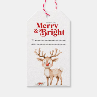 Merry & Bright Weihnachtsgeschenk-Tag Geschenkanhänger