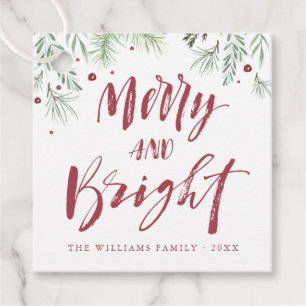 Merry & Bright   Weihnachtsgeschenke Tags Geschenkanhänger