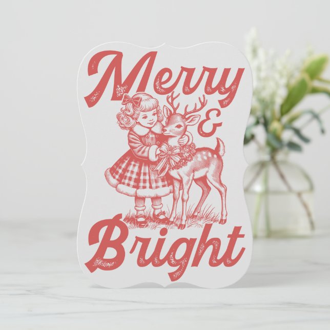Merry & Bright - Weihnachtsgrüße (Stehend Vorderseite)