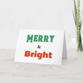 Merry & Bright Words Festliche Minimalistische Wei Feiertagskarte
