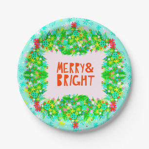 Merry & Bright Wreath Pappteller
