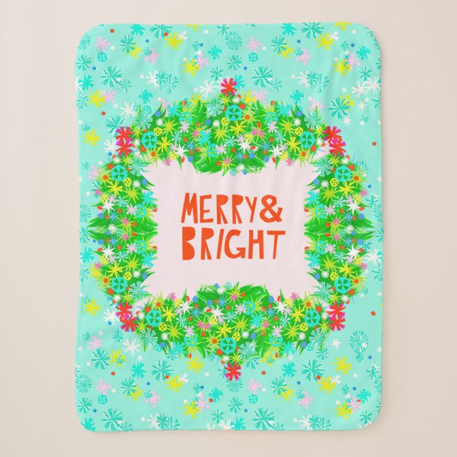 Merry & Bright Wreath Sherpadecke (Vorderseite)