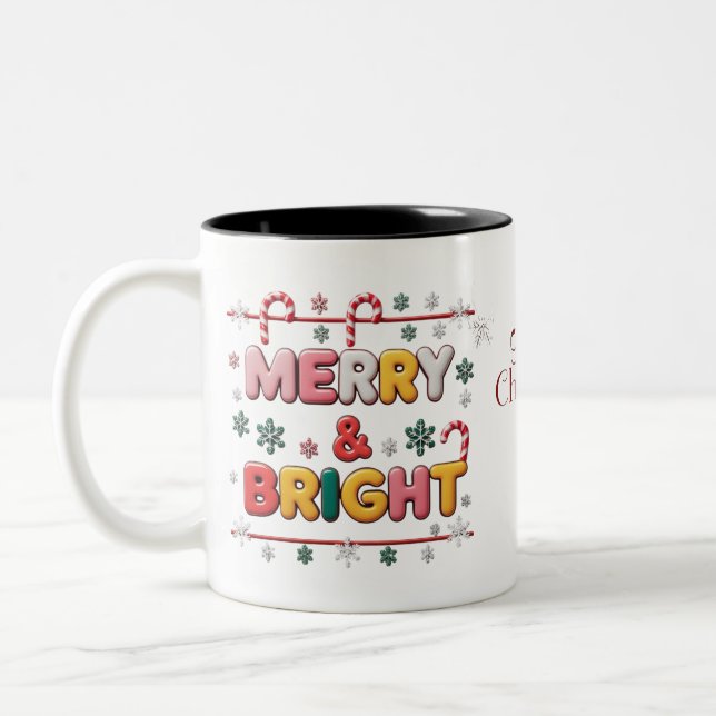 Merry & Bright Zwei-Tone Weihnachtsfeier Tasse - C (Links)
