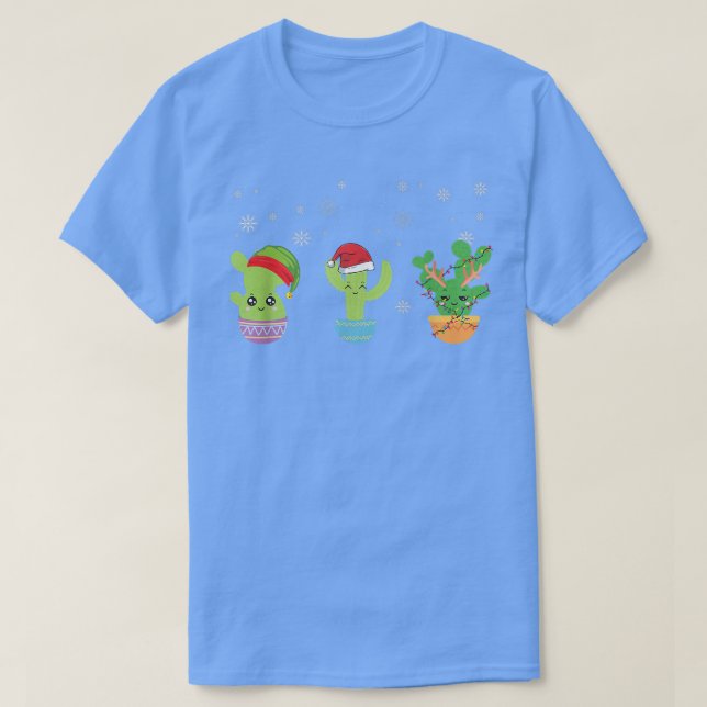 Merry Cactmas Santa Cactus Funny Christmas Succule T-Shirt (Design vorne)