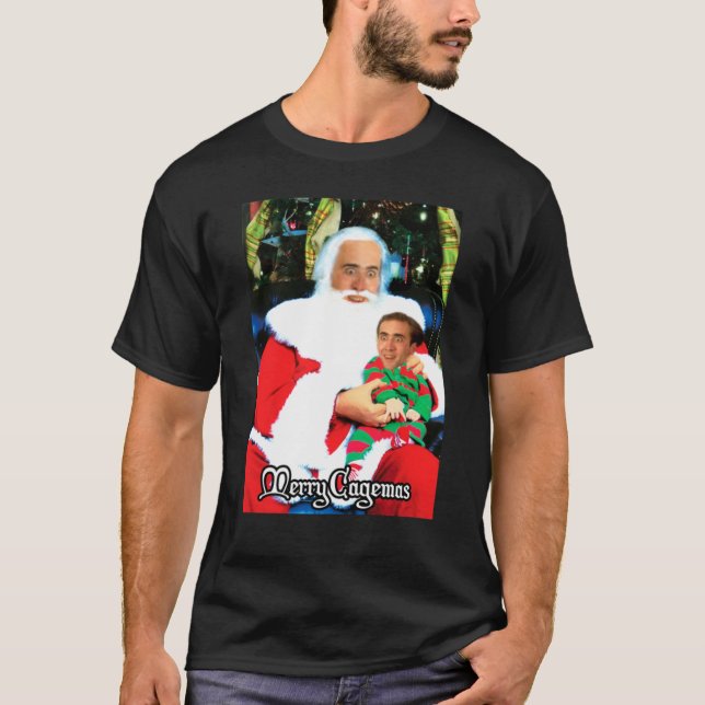 Merry Cagemas Santa Knee Nicolas Cage Weihnachten8 T-Shirt (Vorderseite)