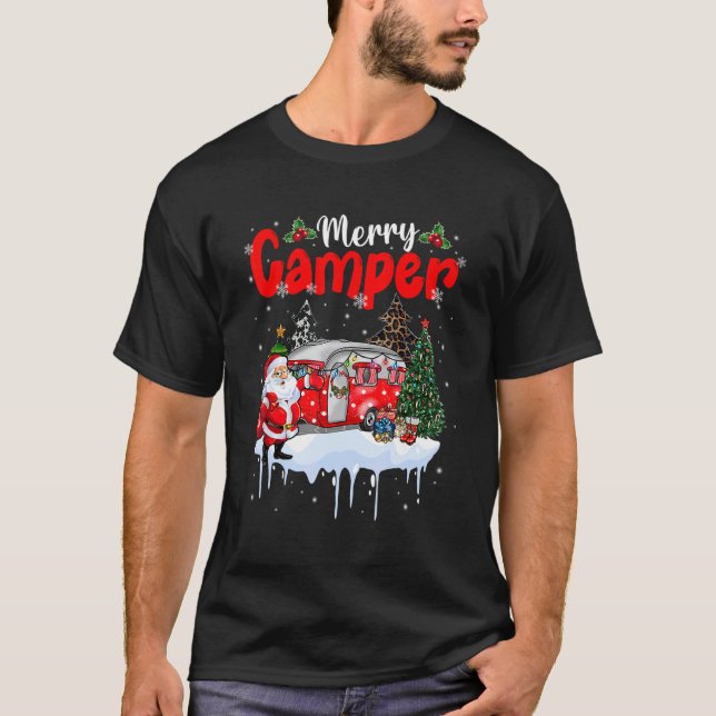 Merry Camper Christmas Santa Camper Camping Truck  T-Shirt (Vorderseite)