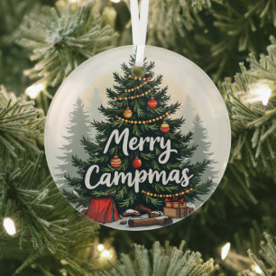 Merry Campmas Camping Thema Weihnachtsbaum Ornament Aus Glas