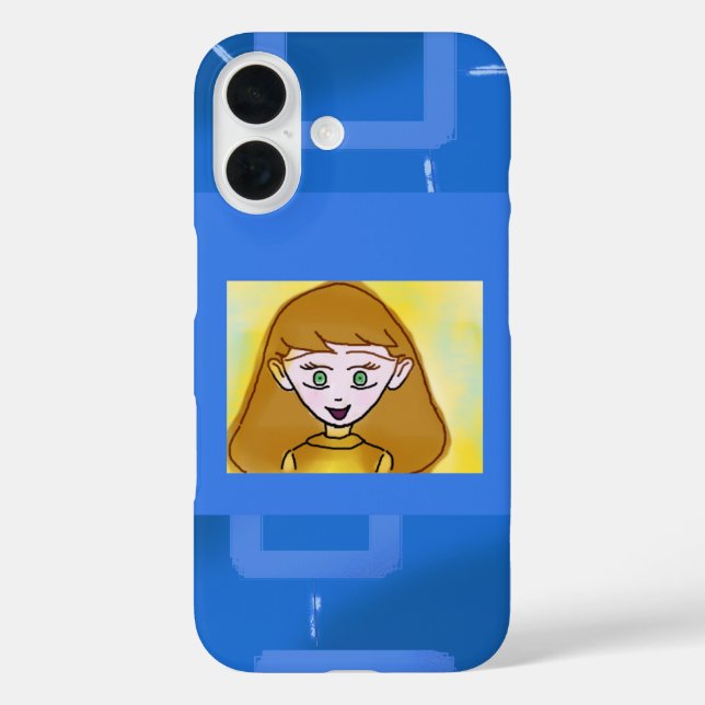 Merry Cartoon Blue Geometric iPhone / iPad Gehäuse 16 Hülle (Rückseite)
