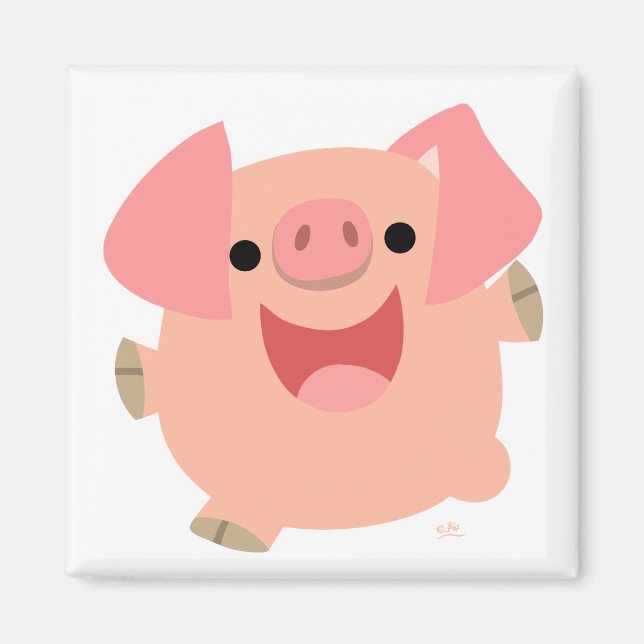 Merry Cartoon Pig Magnet (Vorne)
