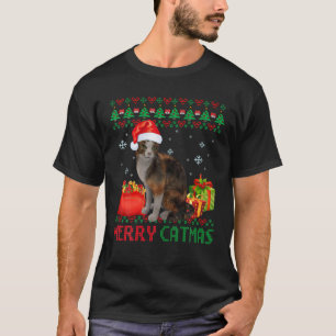 Merry Catmas Cat Ugly Christmas Abyssinian Mama Va T-Shirt