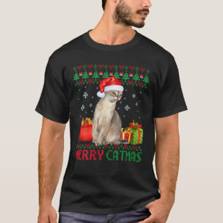 Merry Catmas Cat Ugly Christmas Singapura Cat Mama T-Shirt