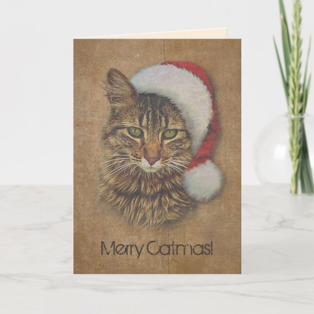 Merry Catmas Feiertagskarte (Vorderseite)