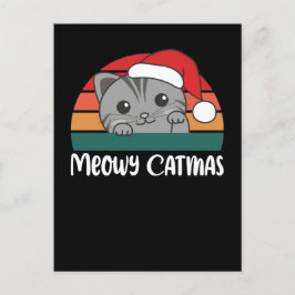 Merry Catmas Funny Cat Christmas Pub Feiertagspostkarte