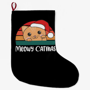 Merry Catmas Funny Cat Christmas Pub Große Weihnac Großer Weihnachtsstrumpf