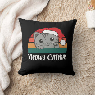 Merry Catmas Funny Cat Christmas Pub Kissen Kissen