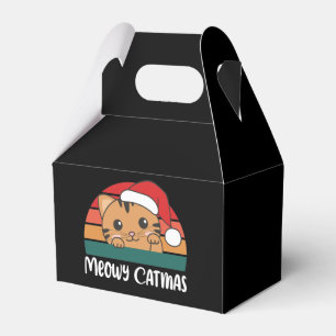 Merry Catmas Funny Cat Christmas Pun Favor Box Geschenkschachtel