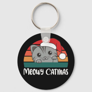 Merry Catmas Funny Cat Christmas Pun Schlüsselanhä Schlüsselanhänger