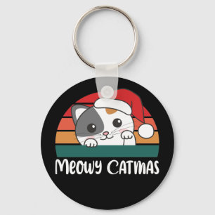 Merry Catmas Funny Cat Christmas Pun Schlüsselanhä Schlüsselanhänger