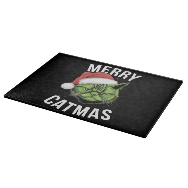 Merry Catmas Funny Cat Liebhaber Weihnachten Schneidebrett (Ecke)