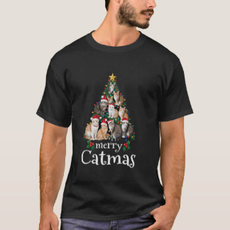 Merry Catmas Funny Cat Mama Katze Vater Weihnachts T-Shirt