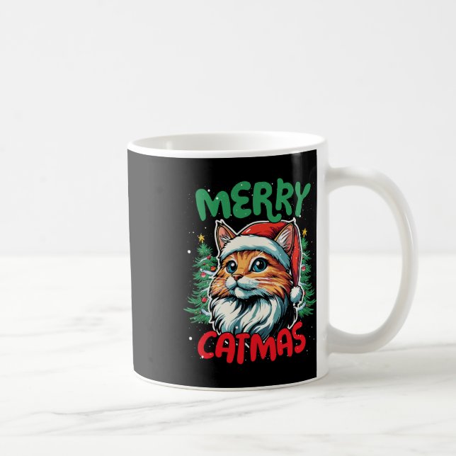 Merry Catmas Funny Christmas Duck Lover Kaffeetasse (Rechts)